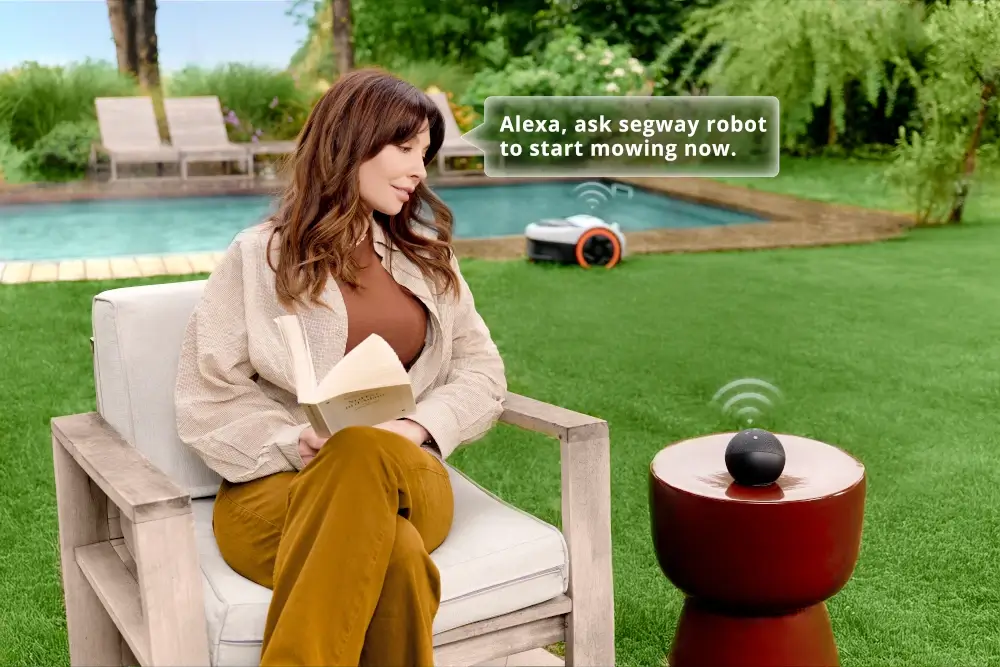 Robot zarządzany Alexą – sterowanie głosowe Segway Navimow i210 AWD – sterowanie głosowe Alexa i Google Home, robot koszący smart home